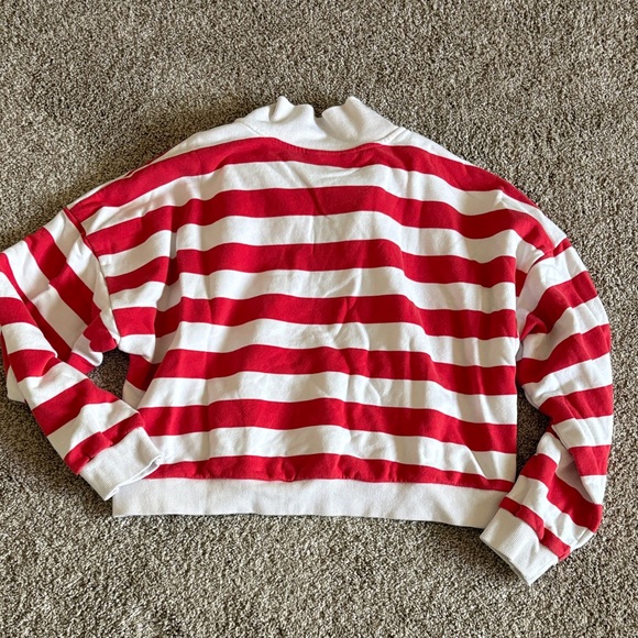 JoyLab Red and White Cropped Half Zip - Picture 4 of 7
